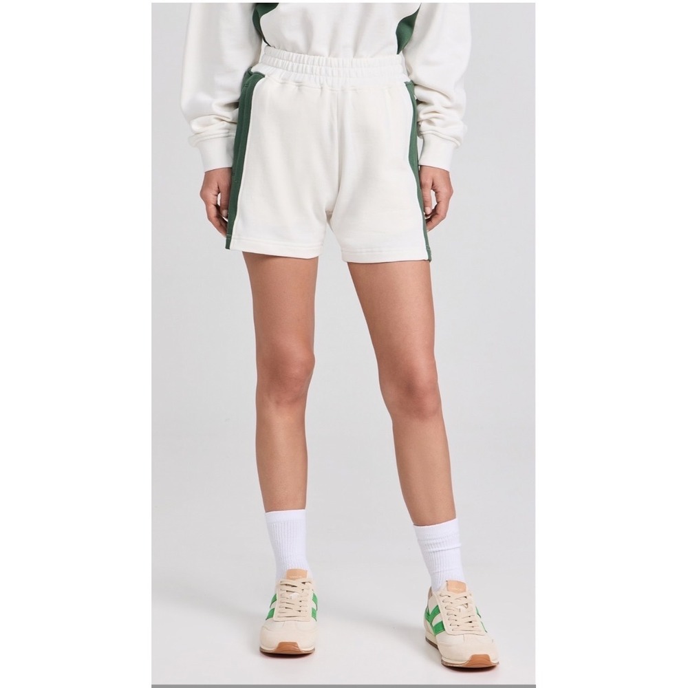 NWT THE GREAT. Outdoors The Court Sweatshort Green Colorblock Cotton